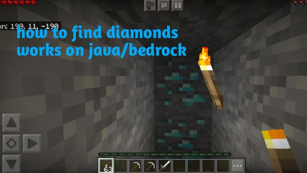 How to find diamonds in minecraft pe(only works in 1.17 below) - YouTube