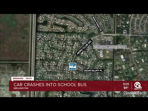 Speeding BMW slams into bus near Wellington Landings Middle School, PBSO says