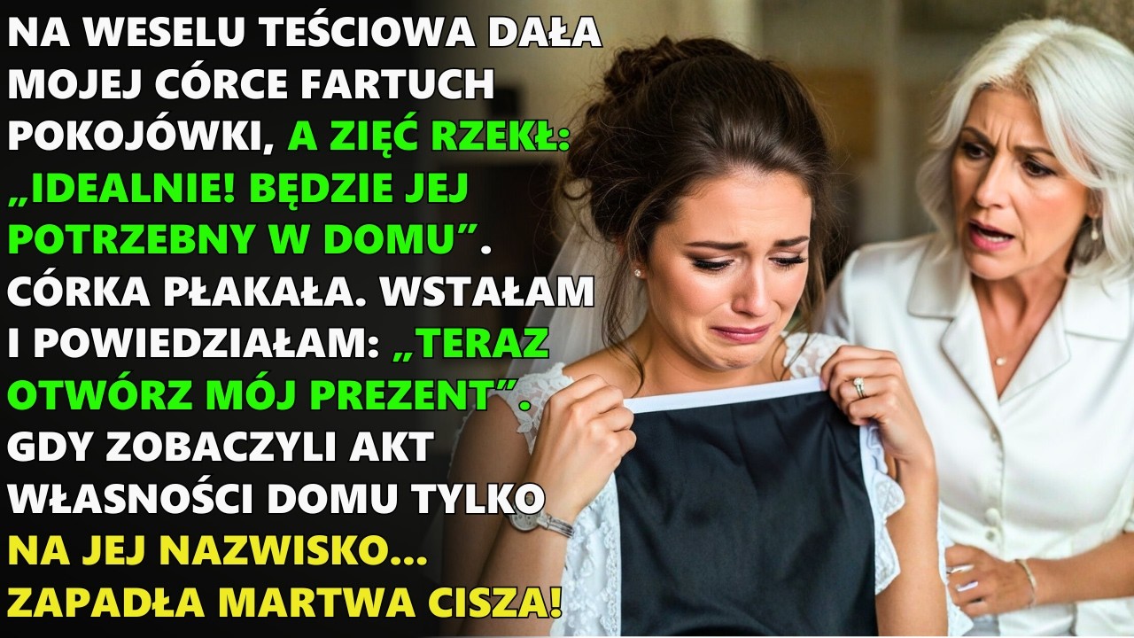 Na weselu mojej córki teściowa wręczyła jej strój służącej. A mój zięć się śmiał… do czasu