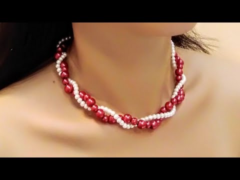 [ EASY ] ❤️ TWISTED PEARL NECKLACE TUTORIAL. HOW TO MAKE JEWELRY ❤️