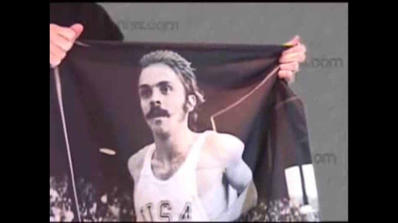 Steve Prefontaine cloth poster and t-shirts.