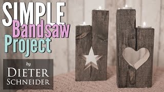 In this simple bandsaw project I am making some decorative candle holders. These are very easy to make and you can use a 2x4. 