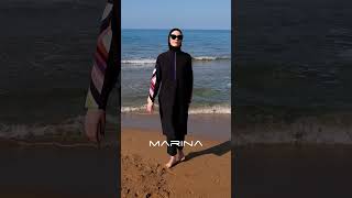 Tam Kapalı Tesettür Mayo M2510 Siyah Marina Modest Swimwear Burkini & Hijab Swimwear
