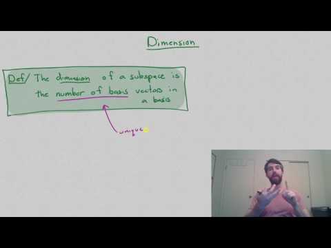 Video Finding the Dimension of a Subspace - youtube