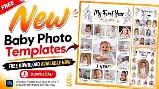 ๐ฑ New Baby Photo Frame Templates 2026 12 Month Baby Collage PSD Free Download Editable psd ๐ฑ New Baby Photo Frame Templates 2026 12 Month Baby Collage PSD Free Download Editable psd