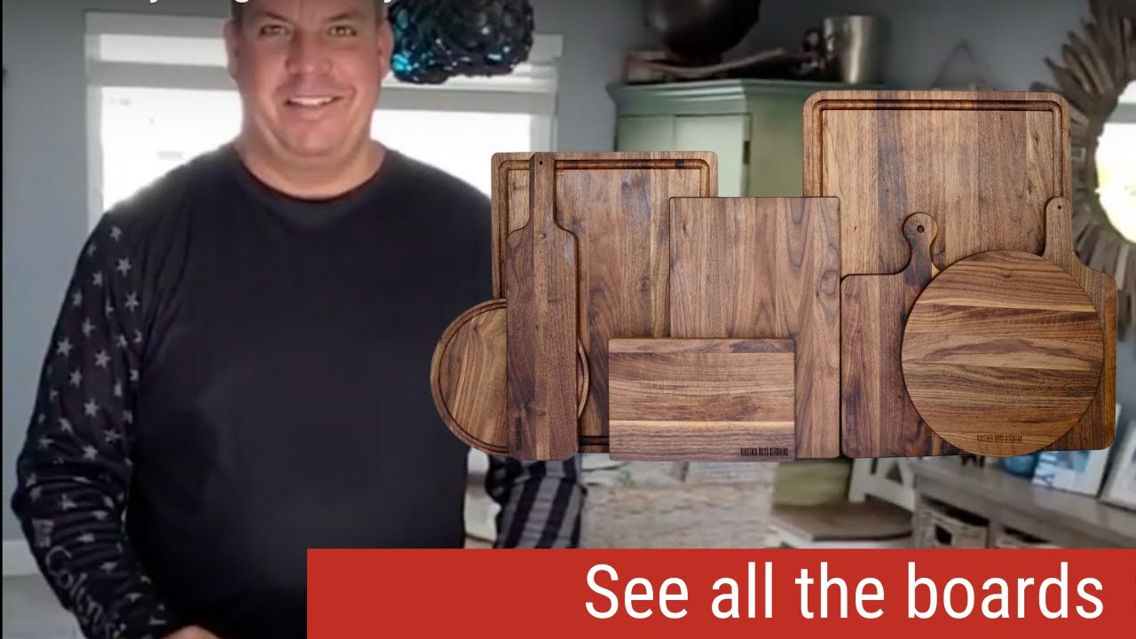 Virginia Boys Kitchens Large Walnut Wood Cutting Board - 17x11