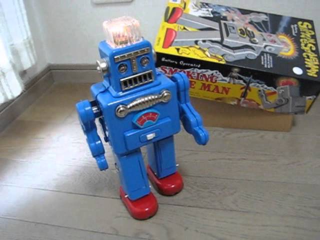 復刻版、米澤玩具、電動歩行 スモーキングロボット（SMOKING SPACE MAN
