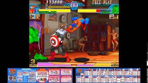 Marvel vs. Capcom (Arcade) Ryu/Spider-Man Playthrough 1/2