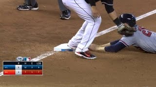 ATL@MIA: Cunningham's safe call overturned at third