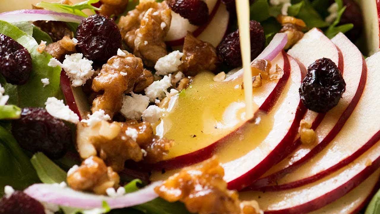 Apple Salad with Walnuts and Cranberries