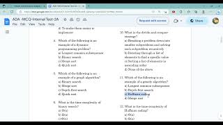 ADA 2nd Internal Solution (MCQ).
