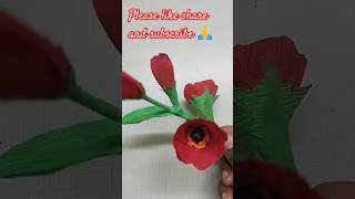 crepe paper red flower 🌹#beautiful #realflower