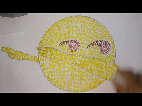 How to make emoji calligram with normal pen for beginners