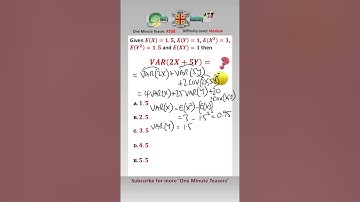 Can You Calculate the Variance of (2X+5Y)? #mathsshorts #covariance #variance
