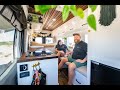 Beautiful Ford Transit w/ Unique Bed Design and Massive Kitchen 😳  // Camper Van Tour