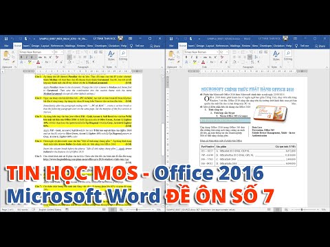Video Hướng dẫn giải đề ôn tập Số 7 - Tin học MOS - Word... - YouTube