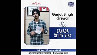 Congratulations to Gurjot Singh Grewal! His Canada Study Visa is approved with Macro Global.