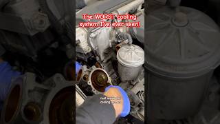 Our e46 m3 cooling system is trashed and was overheating. Find out why! #shorts