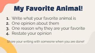 Writing (Grade 1) - My Favorite Animal