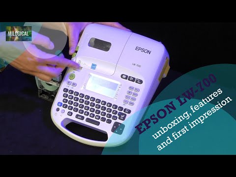Портативний термотрансферний принтер етикеток Epson LabelWorks LW-700 CYR Кирилиця, видео 3