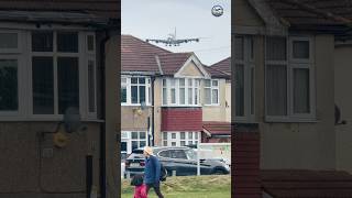 Qatar Airways A380 Flies INSANELY Low Over Residential Area near Heathrow!  #qatarairways #shorts