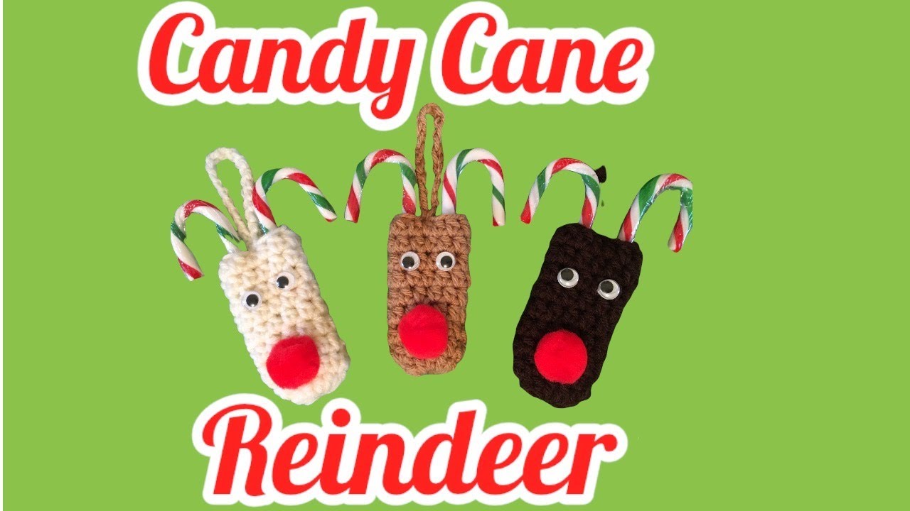 REINDEER CANDY CANE CROCHET CHRISTMAS ORNAMENT - YouTube