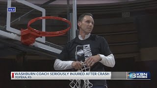 Washburn coach Brett Ballard seriously injured after crashing into bridge pillar