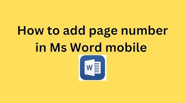 How to add page number in Ms Word mobile