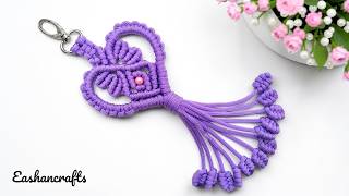 DIY Cute Macrame Heart Keychain | Macrame Keychain Tutorial