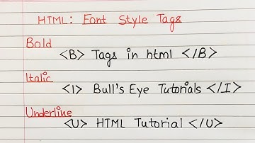 L7 : Formatting tags in HTML | HTML - Bold, Italic, Underline and Strike tags