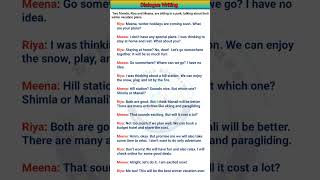 Dialogue Writing, between two friends, planning for their Winter Vacation #english