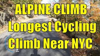 Cycling Alpine Approach Road (1.4 Miles Uphill) from Henry Hudson Drive (River Road) to Route 9W, NJ