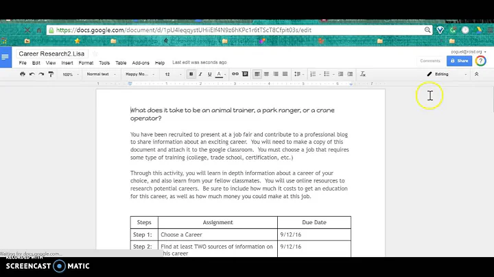 Copying a Template in Google Docs