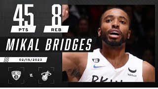 Mikal Bridges' CAREER-HIGH 45 PTS lifts Nets over the Heat | NBA on ESPN