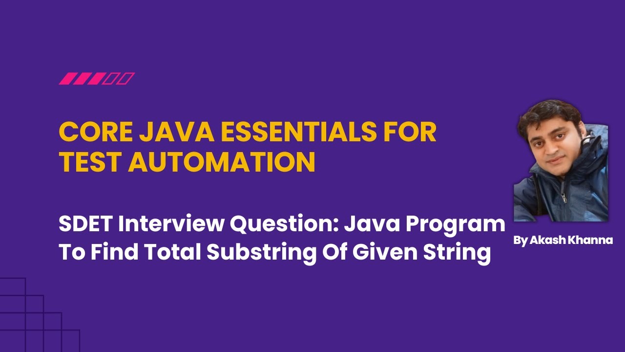 java programming - string functions - substring() -... Java Program To Find Total Substring Of Given String - YouTube