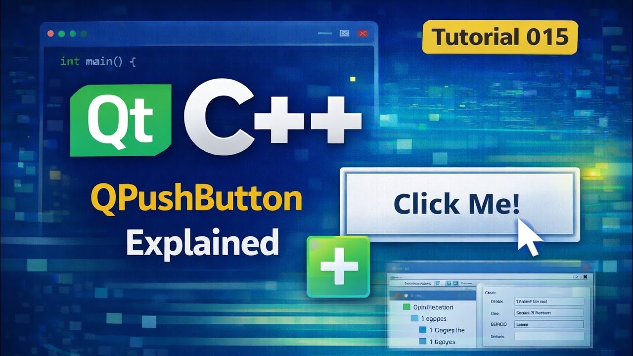 Qt C++ Tutorial 015 | QPushButton Explained - YouTube