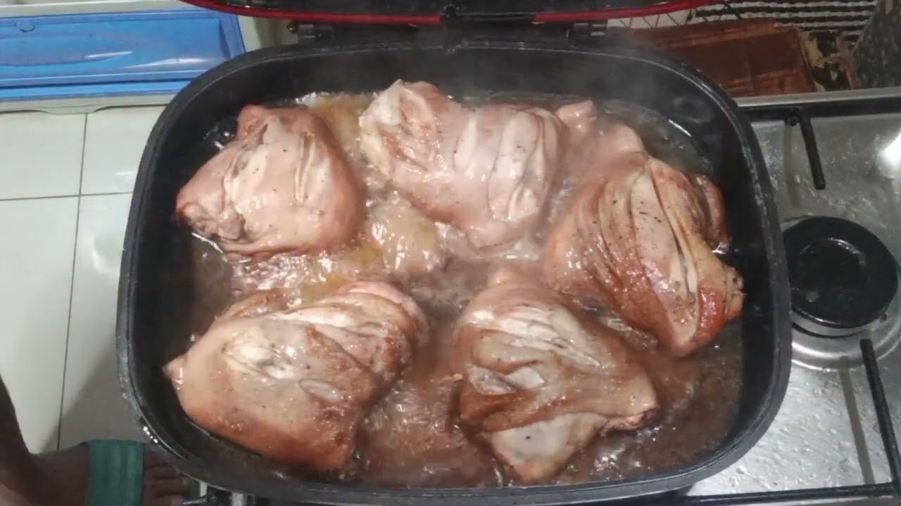 inihaw na manok gamit ang double sided grill frying pan