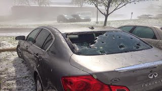 Crazy Hail Storm in Texas, USA  Baseball sized hail hit  2021
