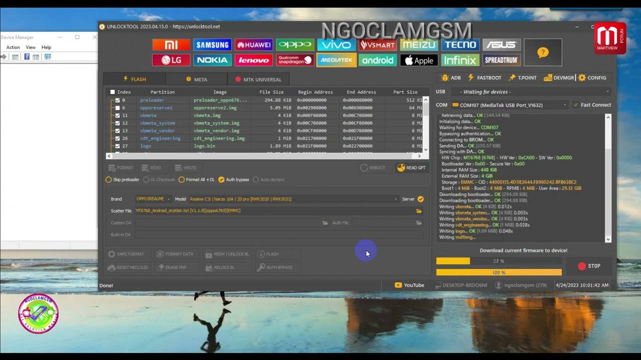 REALME C3i (RMX2020) HANG LOGO.FLASH FIRMWARE DONE BY UNLOCKTOOL