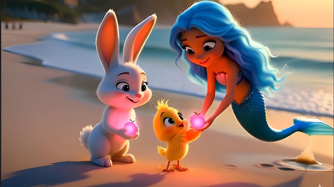 Mermaid Mystery Story  Coral Shell Quest with Bunny and Chick