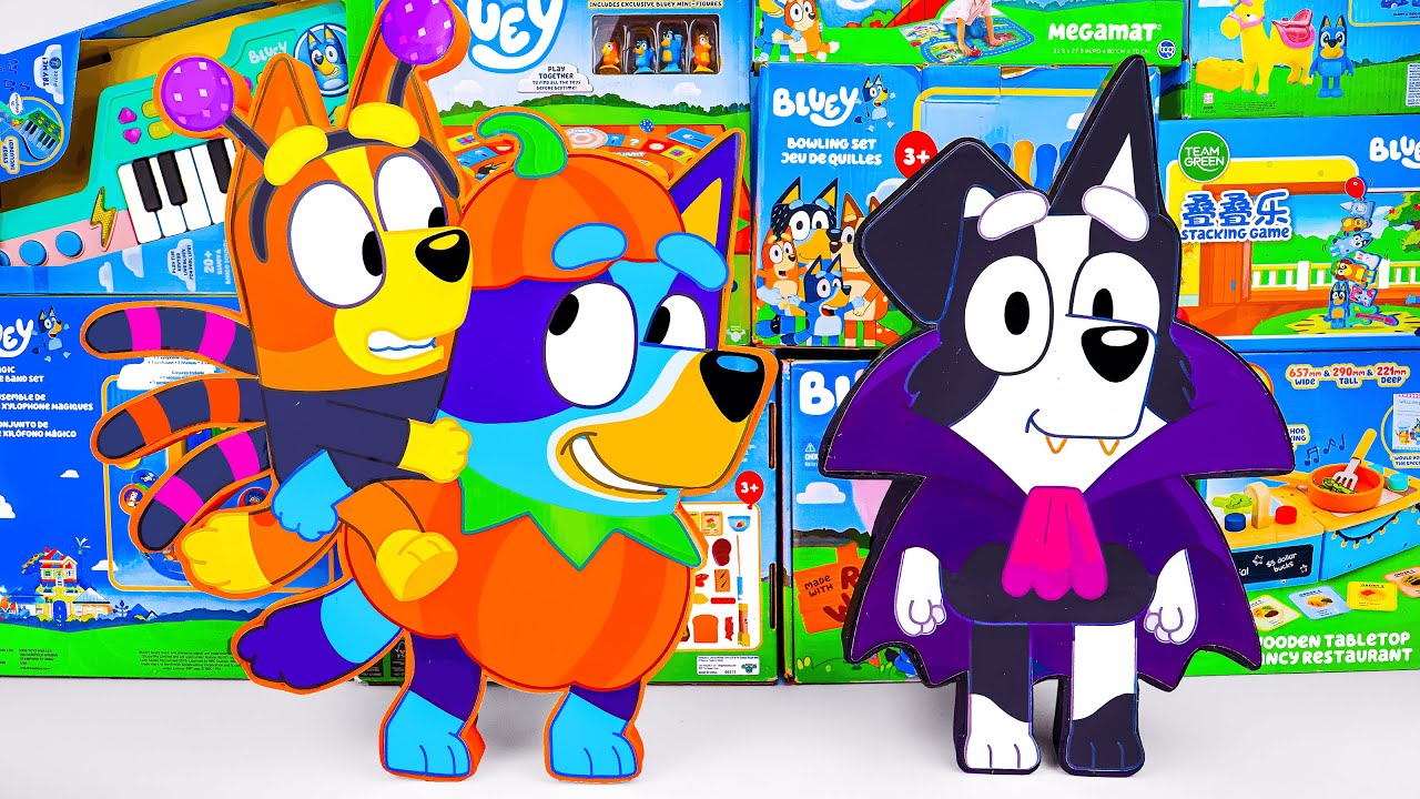 Bluey Toy Collection Unboxing Review 🎃 Bluey and Friends Mystery Halloween Box