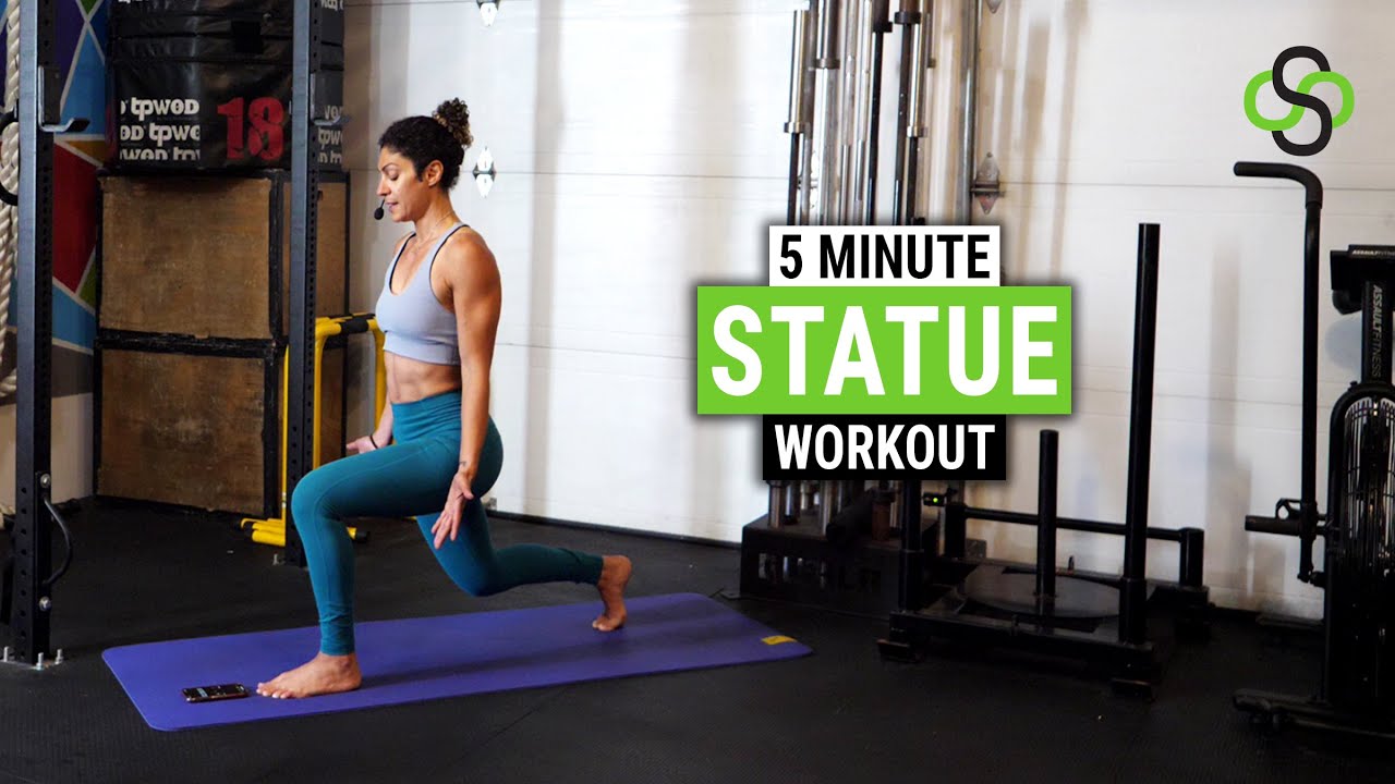5 MINUTE STATUE HIIT WORKOUT [Leg Strengthen & Stretching at home workout, No Equipment, No Repeat]