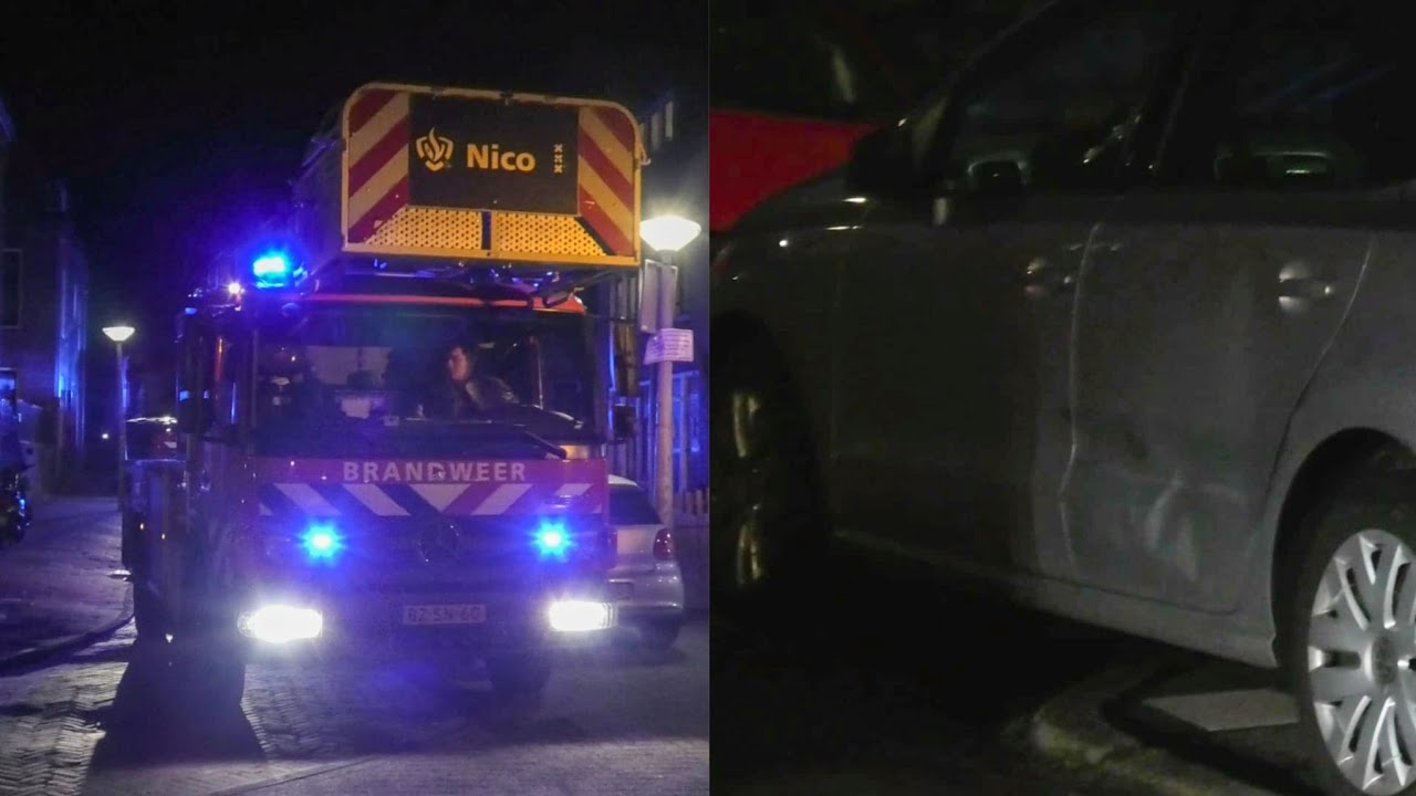 Fout Geparkeerde auto hindert brandweer onderweg naar een Melding! Autoladder Nico Ramt Auto/Fiets