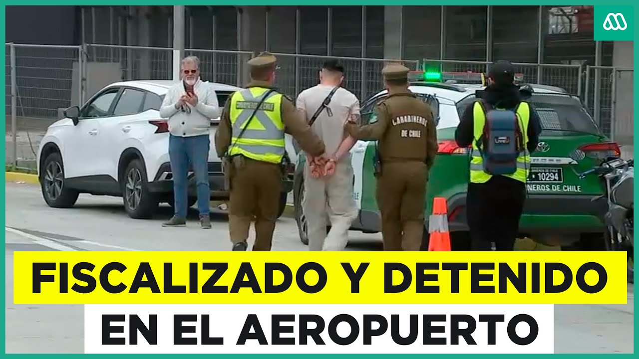 Fue fiscalizado y detenido en Aeropuerto: Perro encontró sustancias ilícitas en su auto