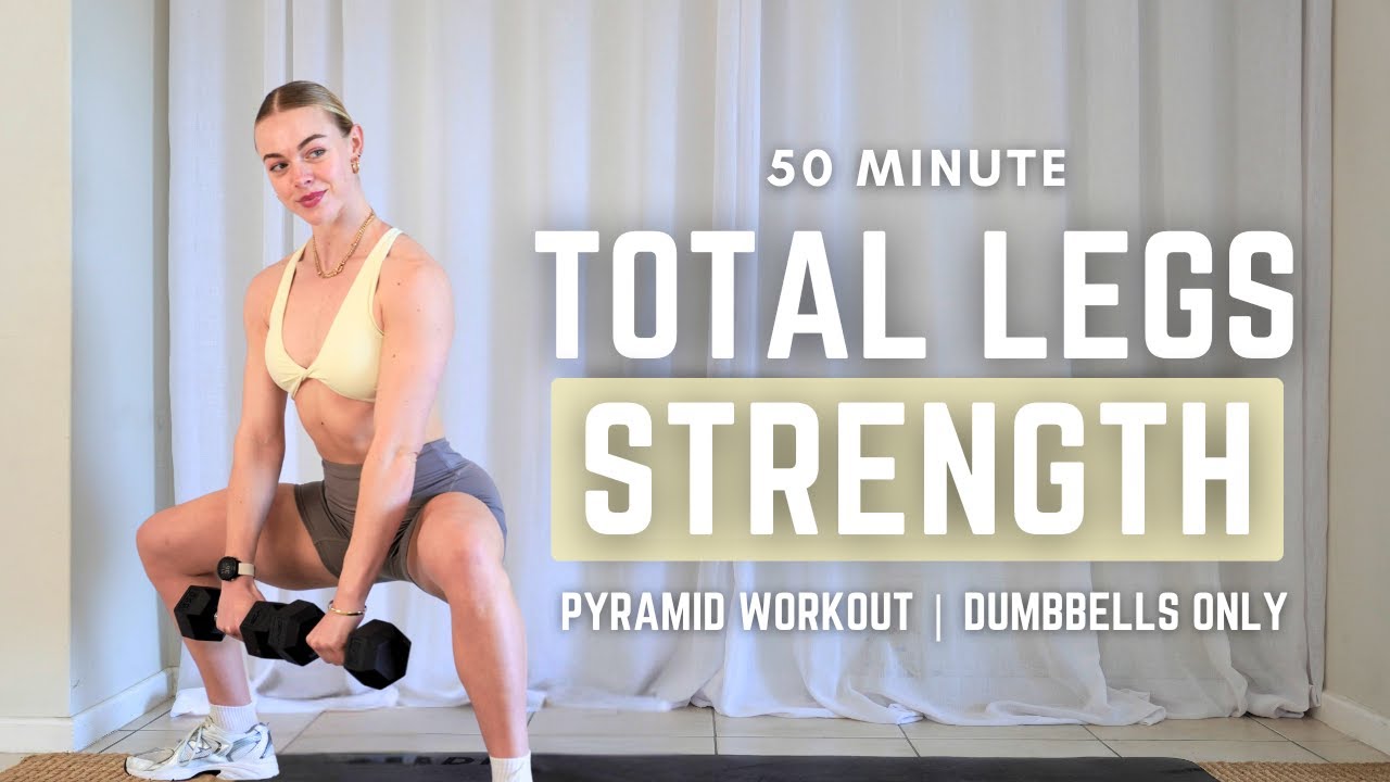 50 Min Dumbbell Only Leg Workout | Pyramid Lower Body Strength for Muscle Gains | Shred It - Day 19