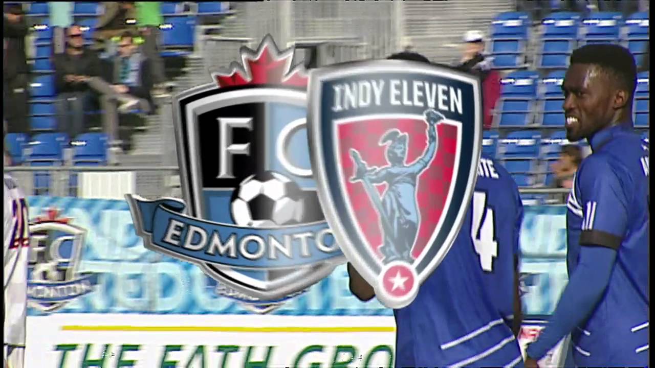 FC Edmonton's Pape Diakite scores against Indy Eleven