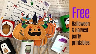 Free Halloween And Harvest Party Ideas and printables