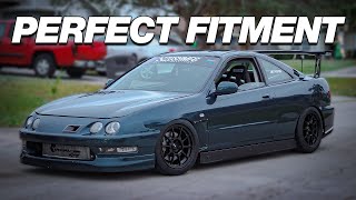 PERFECT FITMENT ON THE INTEGRA! - @konigwheels Dekagram Wheels Install!
