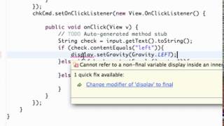 Android Application Development Tutorial   029   Set Gravity within Java
