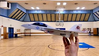 Simple Depron F-14 Tomcat (1s Pusher) Indoor Flight